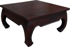 GURU SHOP Opium Table Grindų stalas, kavos staliukas iš Indijos, kvadratinis, akacijos mediena, dydis: 80 x 80 cm, Kavos staliukai ir grindų stalai