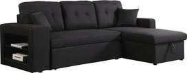 habitat et jardin Axel apverčiama kampinė sofa su miego funkcija, 3 sėdimos vietos, juoda