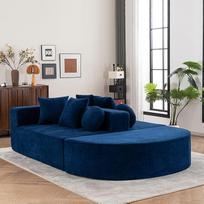 HAUSPROFI Sofa 5 vietų, moderni modulinė sofa su segmentais "Cloud Sofa", sofa be kaulų su pagalvėlėmis, nereikalinga surinkti, skirta svetainei, miegamajam (mėlyna)