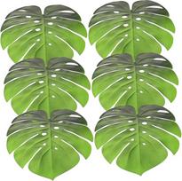 Hemobllo Eva Coasters Monstera Leaf Place Mats Set of 6 Non-Slip Heat Insulating Green for Party Table Decoration