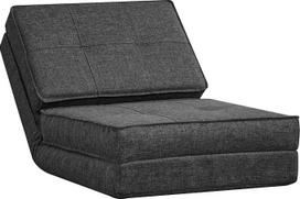 HOMCOM Grindų sofa sulankstoma miegamoji kėdė Grindų kėdė 5 pakopų reguliuojama sulankstoma kėdė Sofa lova Viengulė sofa lova Tamsiai pilka 61 x 73 x 58 cm