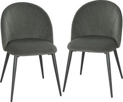 homcom Valgomojo kėdė, aksomas (100 % poliesteris), metalinės kojos, pilka, 50 L x 54 P x 79 cm
