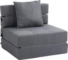 HOMCOM viengulė sofa-lova su skalbiama pagalvėle, 70 x 70 x 61 cm, mėlyna | 2-in-1 funkcija