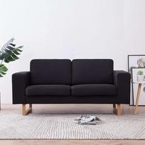 Homgoday 2 vietų sofa Juodas audinys Šiuolaikinė sofa 2 vietų sofa lova Šiuolaikinė sofa Dvigulė sofa 2 vietų sofos