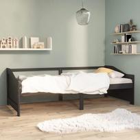 Homgoday 3 vietų sofa-lova Pilka, pušies medžio masyvo 90x200cm Dormeuse Svetainės sofa Šiuolaikinė sofa Lauko sodo baldai