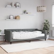 Homgoday Dienos lova su čiužiniu Sofa sofa lova Sofa lova Funkcinė lova Sofa lova lovos rėmas Svečių lova Tamsiai pilka 90 x 200 cm audinys