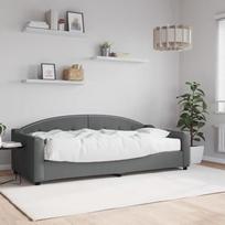 Homgoday Dienos lova su čiužiniu Sofa sofa lova Sofa lova Funkcinė lova Sofa lova Sofa lovos rėmas Svečių lova Tamsiai pilka 90 x 200 cm audinys