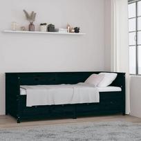 Homgoday Dormeuse Black 90 x 200 cm pušies masyvo sofa lova Dormeuse Svetainės sofos Lauko sodo baldai