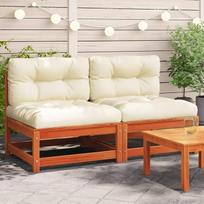 Homgoday Garden Sofa Armless Cushion 2 Pack Brown Wax Pine Lauko lova Sofa Sofa Couch Garden Sofa Living Room Patio Lauko baldai