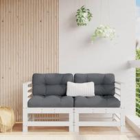 Homgoday kampinės sofos Sodo 2 pakuotės Baltos kietos pušies medienos sofos Lauko lova Sofa Sofa Sodo Svetainė Terasa Lauko baldai qq