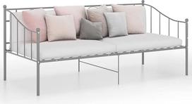 Homgoday Metalinis lovos rėmas, pilkas, 90 x 200 cm, Dormeuse sofa lova, Svetainė, Lauko sofos, Sodo baldai
