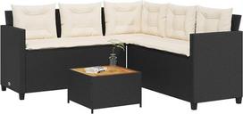 Homgoday Lauko sofos Sodo sofa su stalu ir pagalvėle Poliratano L formos lova Sofa sofa Sodo sofa Svetainės sofa Patio lauko baldai jj