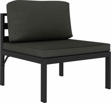 Homgoday Modulinė vidurinioji sofa 1 dalis su pagalvėle Aliuminio antracito spalvos sofos Lauko sofa Sofa Sodo sofa Svetainės sofa Terasa Lauko baldai