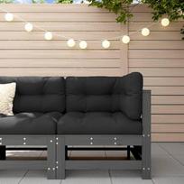 Homgoday Sodo kampinė sofa Pilka pušies masyvo sofos Lauko sofa Sofa Sofa Sodo sofa Svetainė Terasa Lauko baldai