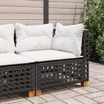Homgoday Sodo kampinė sofa su juoda pagalvėle Polietileno rotango sofos Lauko sofa Sofa Sodo sofa Svetainės sofa Terasa Lauko baldai