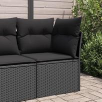 Homgoday Sodo kampinė sofa su juoda pagalvėle Polietileno rotango sofos Lauko sofa Sofa Sodo sofa Svetainės sofa Terasa Lauko baldai j