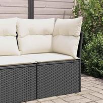 Homgoday Sodo kampinė sofa su juoda polietileno rotango pagalvėle Lauko sofa Sofa Sodo sofa Svetainės sofa Lauko baldai H
