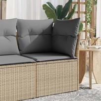 Homgoday Sodo kampinė sofa su smėlio spalvos polietileno rotango pagalvėlėmis Lauko sofos Sofa Sofa Sodo sofa Svetainės sofa Terasa Lauko baldai p1