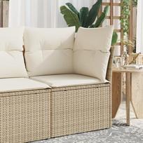 Homgoday Sodo kampinė sofa su smėlio spalvos polietileno rotango pagalvėlėmis Lauko sofa Sofa Sodo sofa Svetainės sofa Terasa Lauko baldai R1