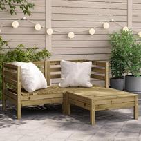 Homgoday Sodo sofa 2 sėdimos vietos su atrama kojoms Impregnuotos pušies medienos sofos Lauko sofa Sofa Sodo sofa Svetainės sofa Terasos lauko baldai