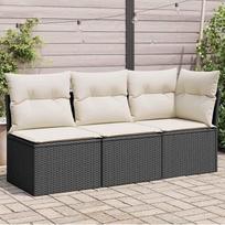 Homgoday Sodo sofa 3 sėdimos vietos su juoda poliuretano rotango pagalvėle Lauko sofa sodo lovai Sofa sofa Sodo sofa Gyvenamasis kambarys Terasa Lauko baldai B1