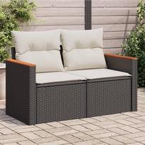 Homgoday Sodo sofa Lauko sodo sofa su pagalve 2 sėdimos vietos Juoda poliuretano lova Sofa sofa Sodo sofa Svetainės sofa Patio lauko baldai