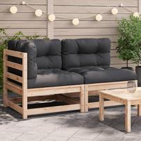 Homgoday Sodo sofa su pagalvėle 2 sėdimos vietos Sofos iš pušies masyvo Lauko sofa Sofa Sodo sofa Svetainės sofa Terasa Lauko baldai d1