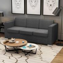 Homgoday Tamsiai pilkas audinys 3 sėdimų vietų sofa Lauko sodo lova Sofa sofa Sodo sofa Svetainės kambario terasa Lauko baldai
