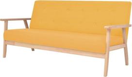 Hommdiy 3-vietė sofa Fotelis Sofa Lounge Sofa Minkšta sofa Svetainės sofa Sėdimoji sofa Baldai Audinys Sofos apmušalai Dizainas Sofos audinys Geltonas