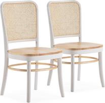 HOMN LIVING "Vesta" 2 balto ąžuolo masyvo kėdžių rinkinys 45 cm pločio 51 cm gylio 88 cm