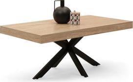 IDMarket - ALIX stačiakampio formos kavos staliukas 110 cm "Spider" medžio ir juodos spalvos pagrindas