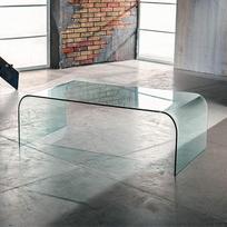 IMAGO FACTORY Grace Modern Glass Table for Living Room, Sofa and Couch, Italijoje pagaminti svetainės baldai, kavos staliukas 110 cm x 12 mm