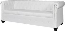 INLIFE "Chesterfield" 3 vietų sofa iš dirbtinės odos, balta