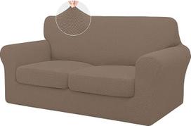 ISSUNTEX Sofos užvalkalas 2 atskiroms pagalvėlėms, aukšto tempimo storio žakardinio audinio apsauga šunims (Loveseat, Camel)