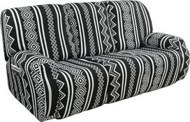 Įtempiami sofos dangteliai terasos kėdėms 8 dalių minkštas Spandex Slipcover terasos kėdėms Spausdinti sofos dangteliai terasos kėdėms Baldų apsauga su krepšeliu (juoda išskleidžiama sofa)
