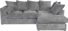 Įvairi kampinė sofa dešinėje - 212 x 166 cm - 3 sėdimų vietų L formos sofa su užvalkalu - pilka | Premium Cordstoff