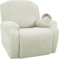 JIVINER Super elastingas saulės gultas Slipcovers Spandex minkštas Slipcover su kišenėmis Recliner baldų apsauga (natūralus, denio kėdė)