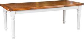Kaimiško stiliaus masyvus liepų medžio antikvarinis baltas rėmas riešutmedžio stalviršis W200XDP90XH80 cm dydžio išskleidžiamas stalas
