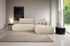 Kaiser Möbel - Kampinė sofa su miego funkcija ir lovos dėže, sofa su patalynės dėže, L formos sofa, gyvenamasis kraštovaizdis, sulankstoma sofa, patogi sofa su baldakimu svetainei, FABO, šviesi