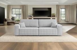 Kaiser Möbel - sofa su miego funkcija ir lovos dėže, sofa-lova su patalynės dėže, sofa 3-vietė, patogi sofa svetainei, velvetinis audinys, sulankstoma sofa, poilsio sofa, 2 dekoratyviniai elementai