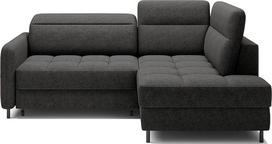 Kampinė sofa 208 x 100 x 160 cm - sofa-lova su lovos dėže ir reguliuojamais galvos atlošais - sofa su metalinėmis kojelėmis - sofa su miego funkcija 160 x 128 cm - dešinė - audinys Raquel 05