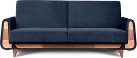 konsimo Gustavo 3 vietų sofa-lova su miego funkcija, svetainės sofa-lova, sulankstoma sofa su gulimuoju paviršiumi, modernus audinio užvalkalas, pagaminta ES (tamsiai mėlyna, sofa 230 x 98 x 98 cm, veliūras)