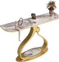 Konsolentisch Schmal, Flurtisch, Console Table, Metallregal, Konsolentische fürs Wohnzimmer, Couchtisch Hinter Sofa, für Schlafzimmer, Flur, Eingang, Büro, Korridor (Gold A, 150CM/59IN)