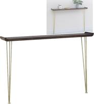 Konsolentisch Schmal, Sideboard Schmal aus Ulmenholz, 20 cm Breite Tischplatte, Erhöhte Kanten mit Absturzsicherung(Gold,120x80x30 cm/47x31x12 in)