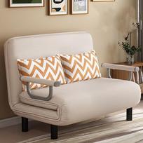 Konvertuojama sofa-lova, 3 in 1 sulankstoma lova su 5 reguliuojamais atlošais ir pagalvėlėmis, tinginio šezlongas, maža futono kėdė, sofa mažoms erdvėms, balta, 120 cm