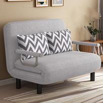 Konvertuojama sofa-lova, 3 in 1 sulankstoma lova su 5 reguliuojamais atlošais ir pagalvėmis, tinginio šezlongas, maža futono kėdė, sofa mažoms erdvėms, pilka, 100 cm