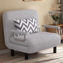 Konvertuojama sofa-lova, 3 in 1 sulankstoma lova su 5 reguliuojamais atlošais ir pagalvėmis, tinginio šezlongas, maža futono kėdė, sofa mažoms erdvėms, pilka, 80 cm