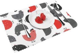 Kūrybiškas animacinių filmų viščiukas atspausdintas 4 paklotų rinkinys Placemable Table Decorative Mats