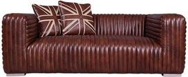 Lamberton Design Sofa 2-vietė Montaigne rudos spalvos natūralios odos sofa-lova