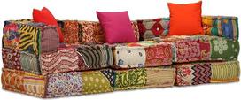 LAPOOH 3 sėdimų vietų modulinė pufas, sofa, maža sofa, sofa miegamasis, relaksacinė sofa, sofa, paauglių kambarys, Patchwork audinys